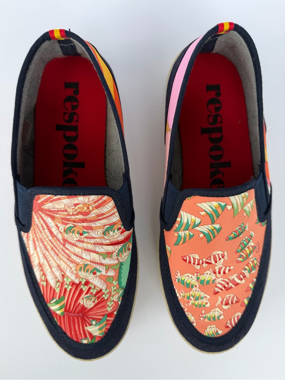 respoKed Coral Fish-Print Slip-On Sneakers for Women